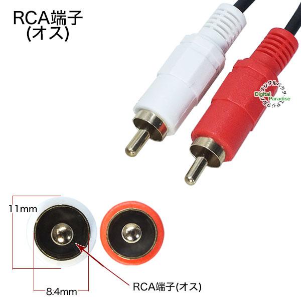 3.5mmステレオ(3極)メス⇔RCA(ピンプラグ)オス オーディオ変換 3.5mmステレオ(3極)メス⇔RCA(ピンプラグ)オス オーディオ変換