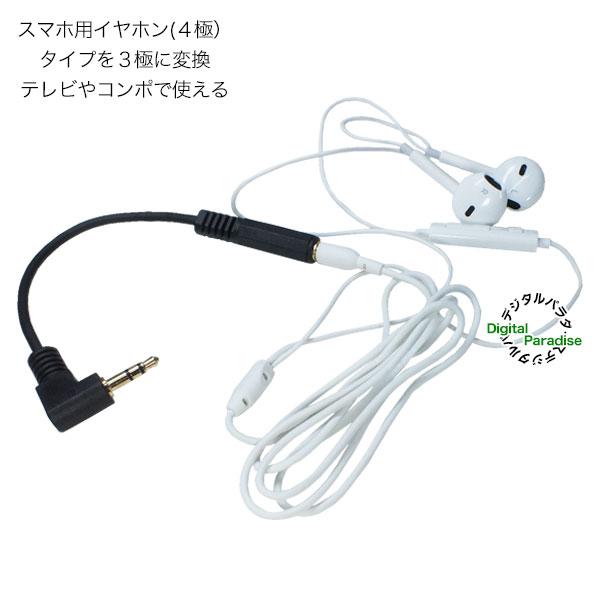 4極3.5mm→3極3.5mm変換ケーブル 4極3.5mm(メス)→3極3.5mm(オス)L型端子 長さ:約15cm 狭所・干渉防止・イヤホンマイクをテレビやPC等で COMON 43535S-015L｜tsuhan-express｜02