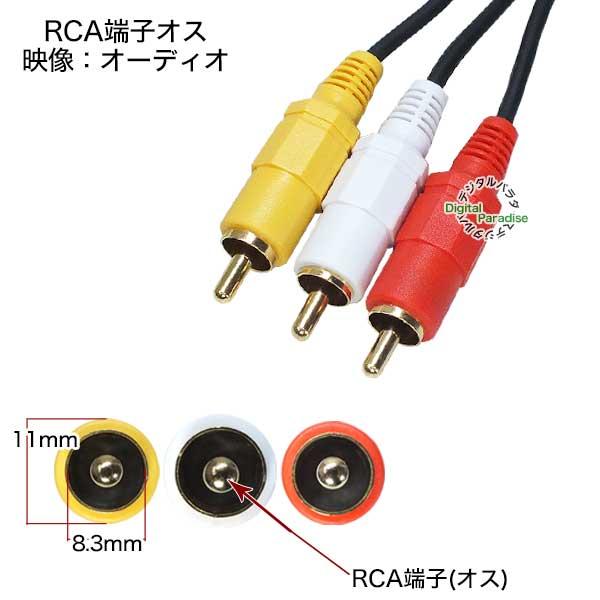 4極3.5mm-RCA変換ケーブル 4極3.5mmL/V/G/R結線(メス)-RCA(オス)赤・白・黄 長さ:30cm カーナビ・ドラレコ 車載機器等 COMON 435F-RM3｜tsuhan-express｜05