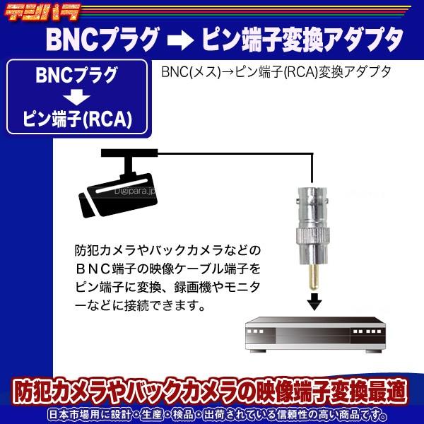 BNC⇔RCA変換アダプタ BNC(メス)→RCA(オス) 防犯カメラ 監視カメラ