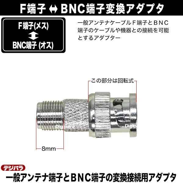 F端子⇔BNC変換アダプタ F端子(メス)⇔BNC(オス)変換アダプタ F