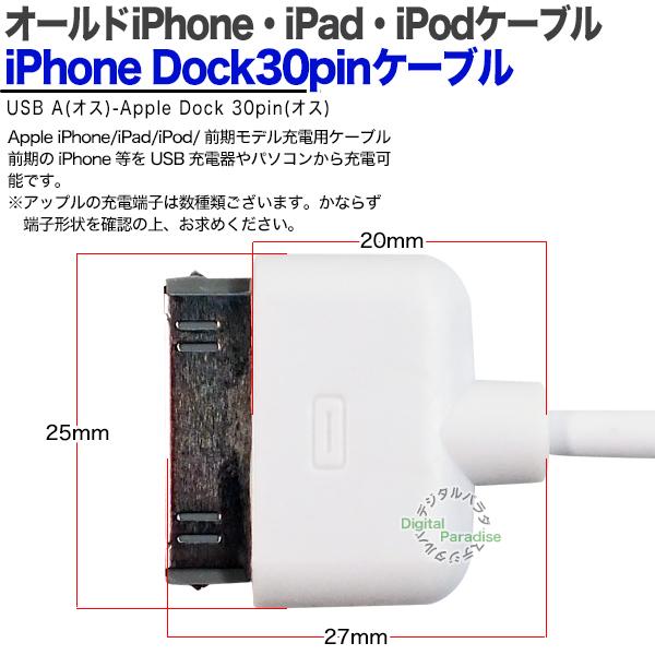 安心の定価販売】 旧型 iPhone iPad iPod 充電 同期 ケーブル １ｍ 白