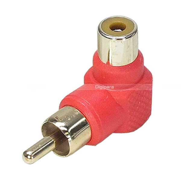 L型 RCA変換アダプタ 赤 飛出を押さえ狭所、壁掛け、車載に便利 RCAオーディオケーブル用  COMON R-LR | 