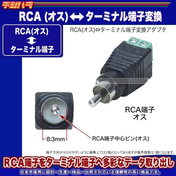 RCA-ターミナル端子アダプタ RCA(オス)⇔ターミナル端子 計測 測定