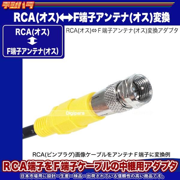 RCA(オス)⇔F端子(オス)変換アダプタ RCA端子-アンテナF端子変換