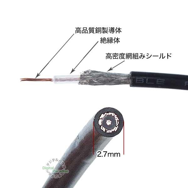 SMAケーブル30cm SMA(オス)⇔SMA(オス)全長:約30cmケーブル ワンセグ 無線機 GPS トランシーバー等のアンテナ接続 車載機器 接続用 SMA-03｜tsuhan-express｜06