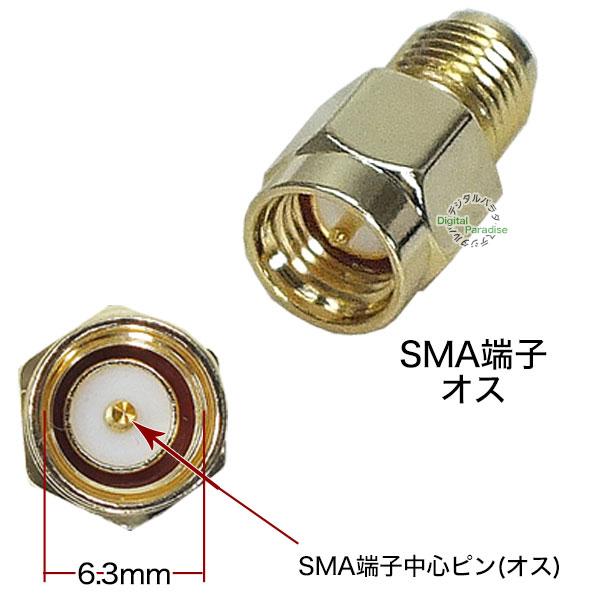 SMA逆ピン変換アダプタ SMA(逆ピン：オス)⇔SMA(オス) 無線機や