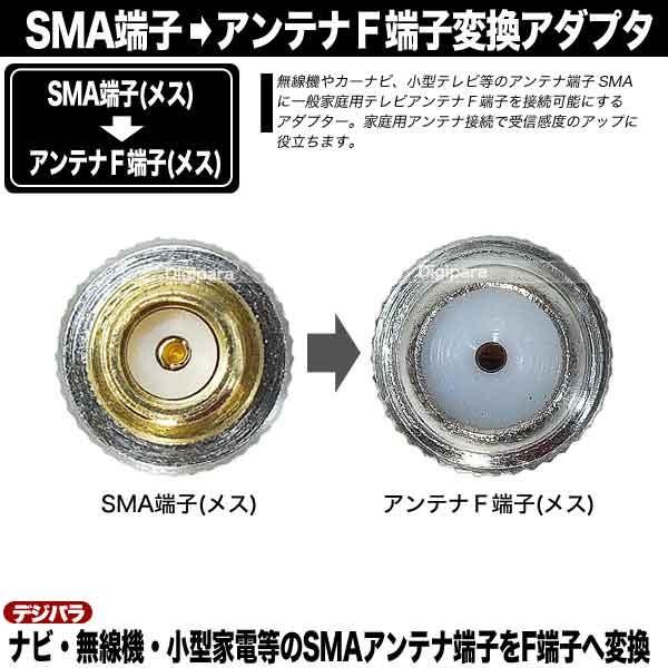 SMA⇔F端子変換アダプタ SMA端子(メス)⇔F端子(メス) Fコネクタねじ式 SMA端子と一般的なアンテナ端子F端子 ワンセグ 車載機器 ナビ等 COMON SMAFBS-FF｜tsuhan-express｜03