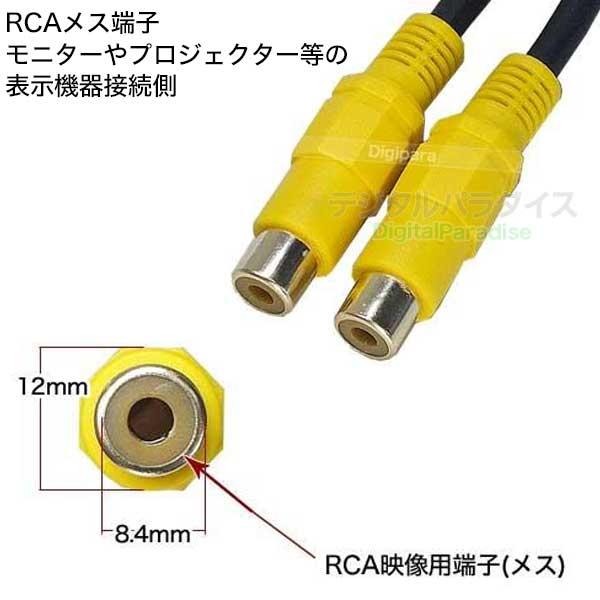 映像2分配ケーブル RCA(オス)→RCA(メス)x2 30cm ビデオケーブル分配用