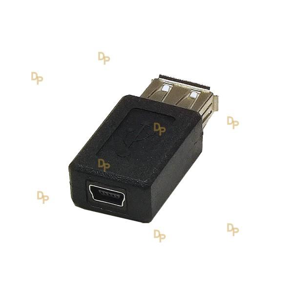 USB2.0A→ミニB変換アダプタ USB2.0Aタイプ(メス)→Mini B 5pin(メス) ケーブル中継 延長 変換 車載機器 電力供給 USBAB-M5BN H88999 変換｜tsuhan-express｜03