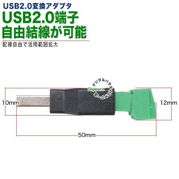 USB2.0(A)(オス)⇔ターミナル端子変換アダプター ロボット・マイコン