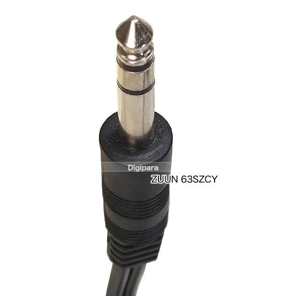 6.3mmステレオ2分配ケーブル 6.3mm(オス)-6.3mm(メス)x2 全長：約20cm