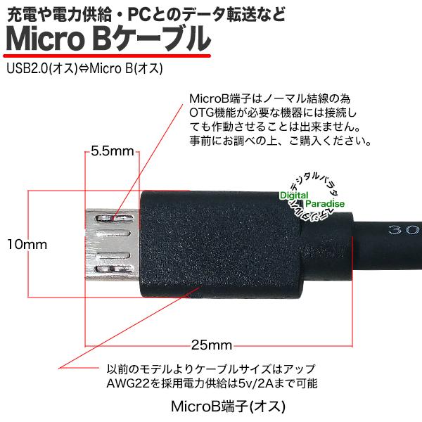 3m マイクロBケーブル Micro B(オス)-USB Aタイプ(オス) スマートフォン・タブレット充電・データ転送 車載機器等 ZUUN A-BMzc30｜tsuhan-express｜07