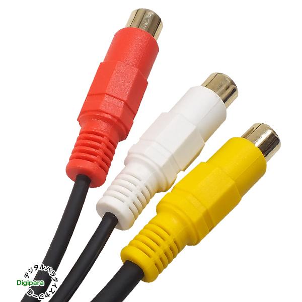 AV延長ケーブル3m RCA(オス)⇔RCA(メス) 映像 サウンド 黄 赤 白