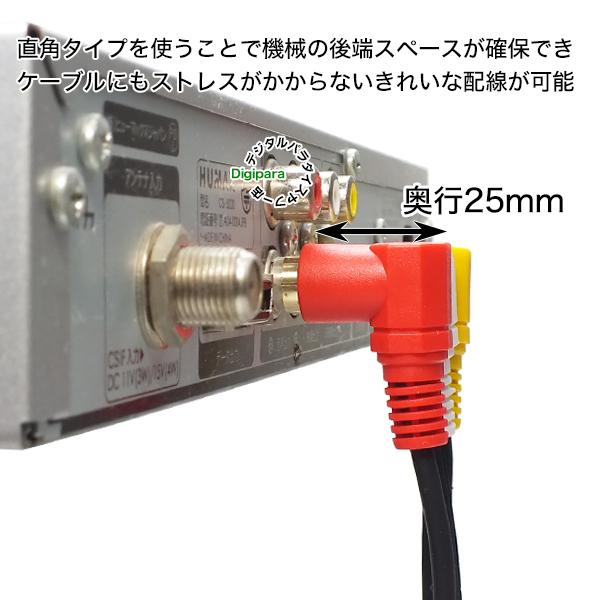 片側L型  AVケーブル1m RCA(オス)⇔RCA(オス) 映像 サウンド 黄 赤 白 コンポジットケーブル テレビ ビデオ 車載機器接続等 1m ZUUN AVC-AVzc01A｜tsuhan-express｜16