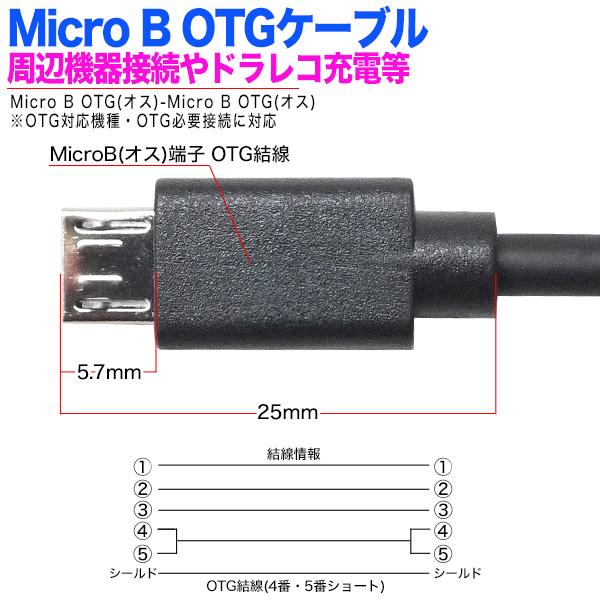 MicroB 1m OTGケーブル MicroB2.0(オス)OTG結線-MicroB2.0(オス)OTG