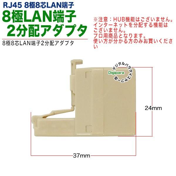RJ45 LAN端子(オス)→RJ45 LAN端子(メス)x2 LAN端子分配アダプタ
