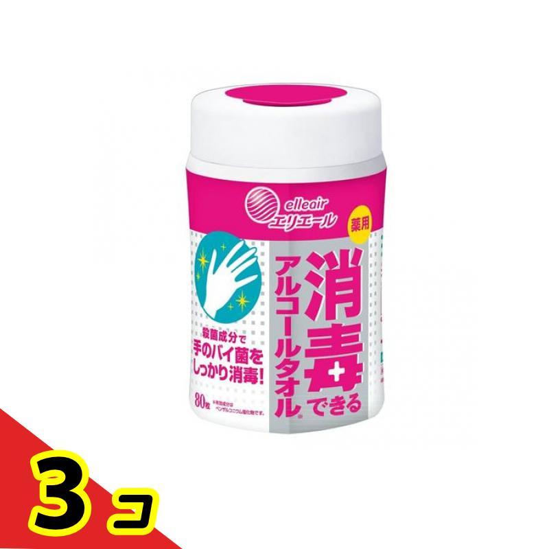 エリエール 薬用消毒できるアルコールタオル ボトルタイプ 本体 80枚入