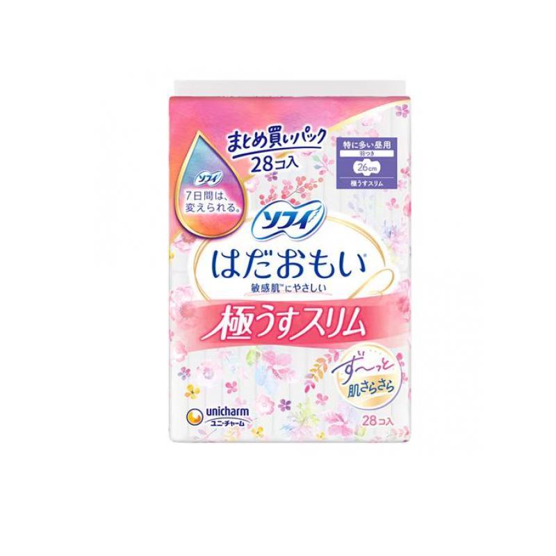 ソフィ はだおもい 極うすスリム 特に多い昼用 羽つき 26cm 28コ入  (1個)