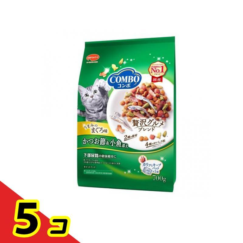 COMBO コンボ キャット ドライ まぐろ味・かつお節・小魚添え 700g 5個