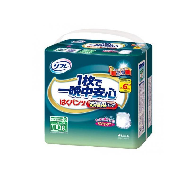 リフレ はくパンツ 1枚で一晩中安心 MLサイズ お得用パック 28枚入 (1