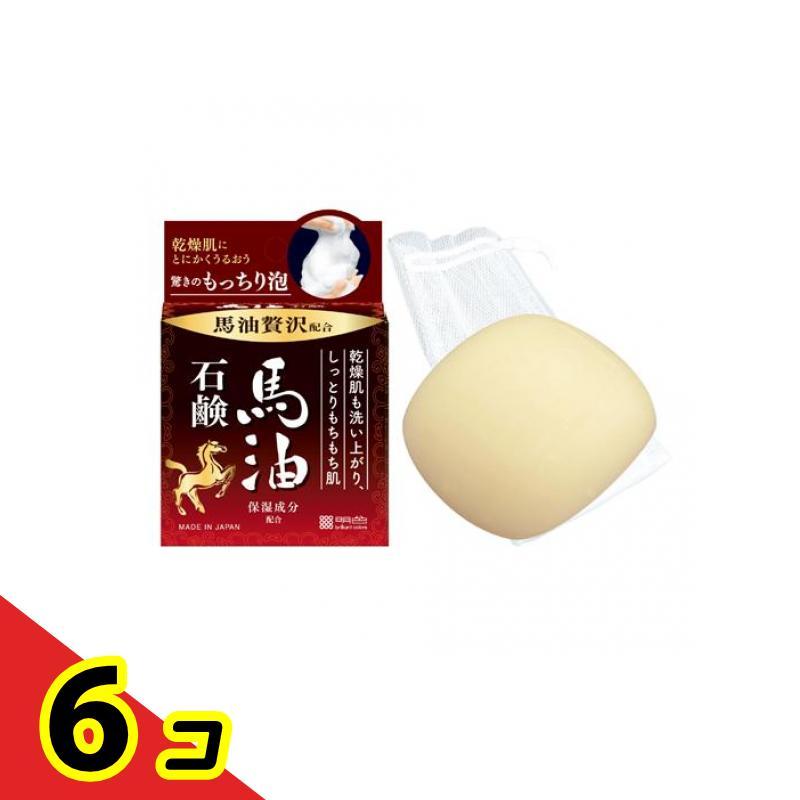 明色化粧品 明色うるおい泡美人 馬油石鹸 泡立てネット付き 80g 6個 