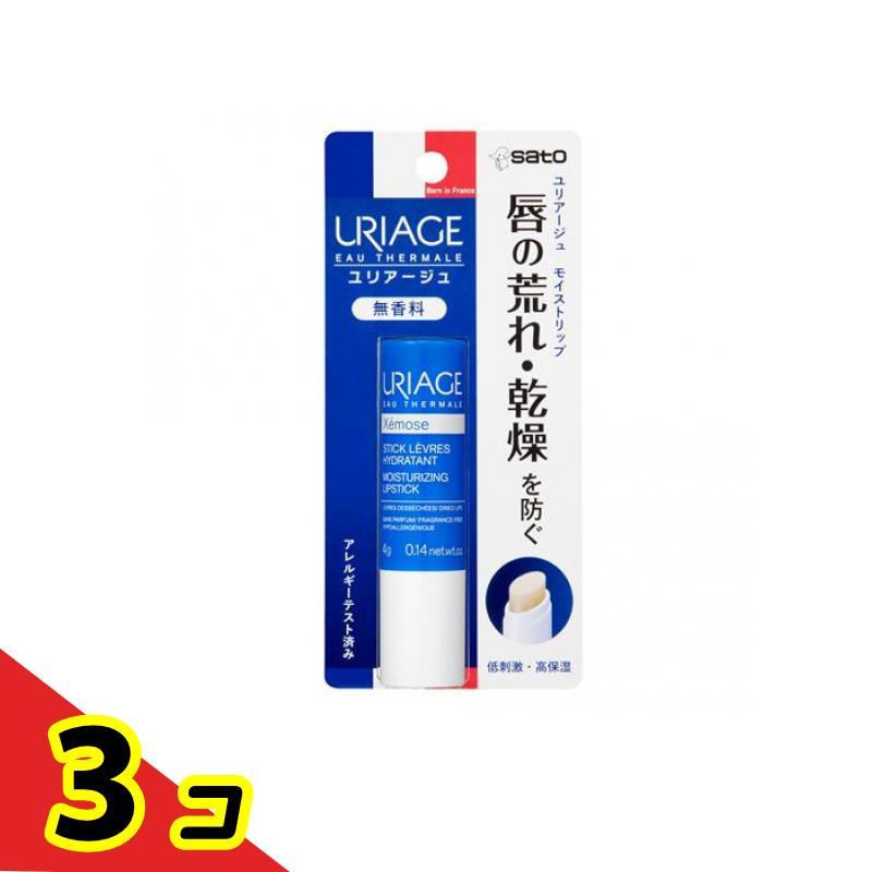 リップクリーム 乾燥 保湿 ユリアージュ モイストリップ 無香料 4g  3個セット（Yahoo!・通販できるみんなのお薬(みんなのお薬)）