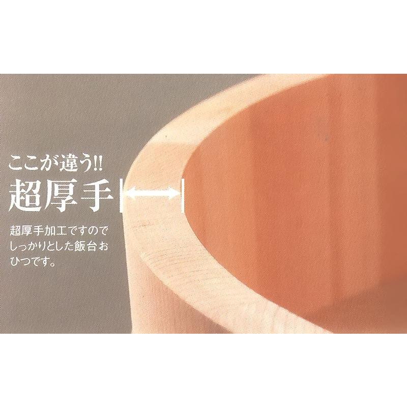 天然 木曽さわら材 すし飯台蓋付きセット (寿司桶 約6合 ）外径 36cm