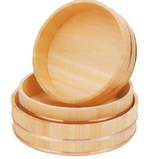 天然 さわら材 飯台 銅タガ巻 (寿司桶 約2升7合 ） 外径