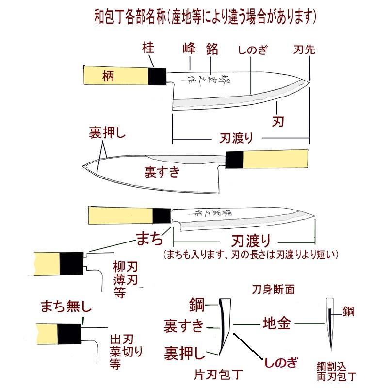 堺宏之作 白鋼 霞仕上げ 水牛桂柄 薄刃包丁 165mm(5寸5分) 日本 堺宏之作 白鋼 霞仕上げ 水牛桂柄 薄刃包丁 165mm(5寸5分) 日本