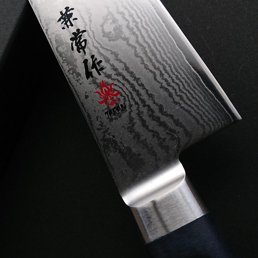 兼常作 三徳包丁 刃長180mm 33層ダマスカス鋼 口金付 POM柄 KC