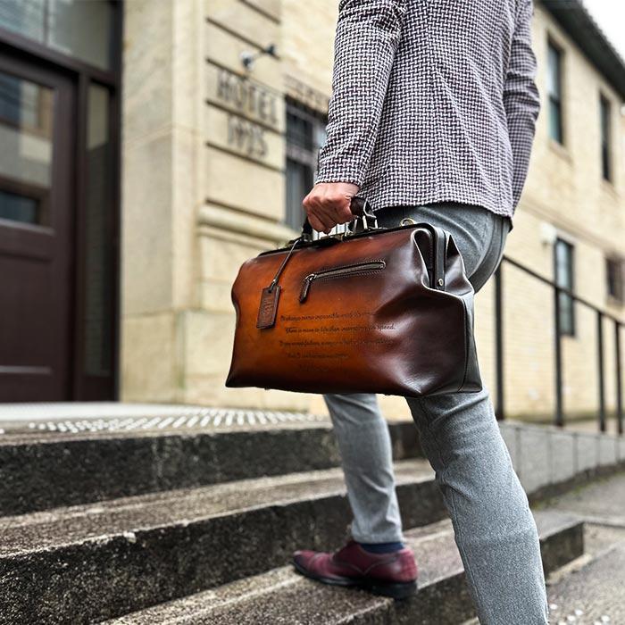 ダレスバッグ 本革 a4 メンズ ボストンバッグ 2way 鍵付き 【Bespoke Various Design Studio】 KBN10434の画像