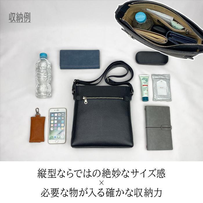ショルダーバッグ 本革 日本製 メンズ レディース 革 レザー シンプル スクエア 縦型 斜めがけ 肩掛け 無地 黒 ネイビー 赤 KBN16473_15