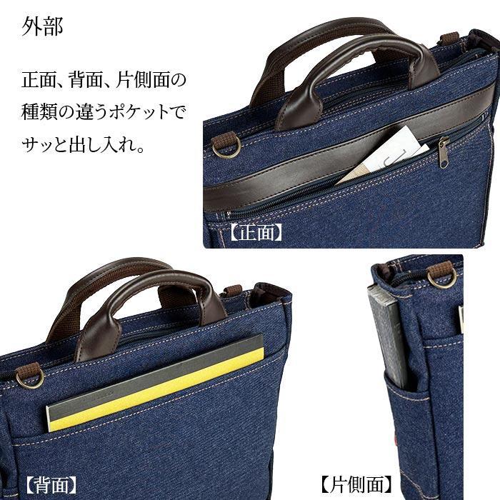 トートバッグ ショルダーバッグ メンズ a4 2way 小さめ 井原デニム