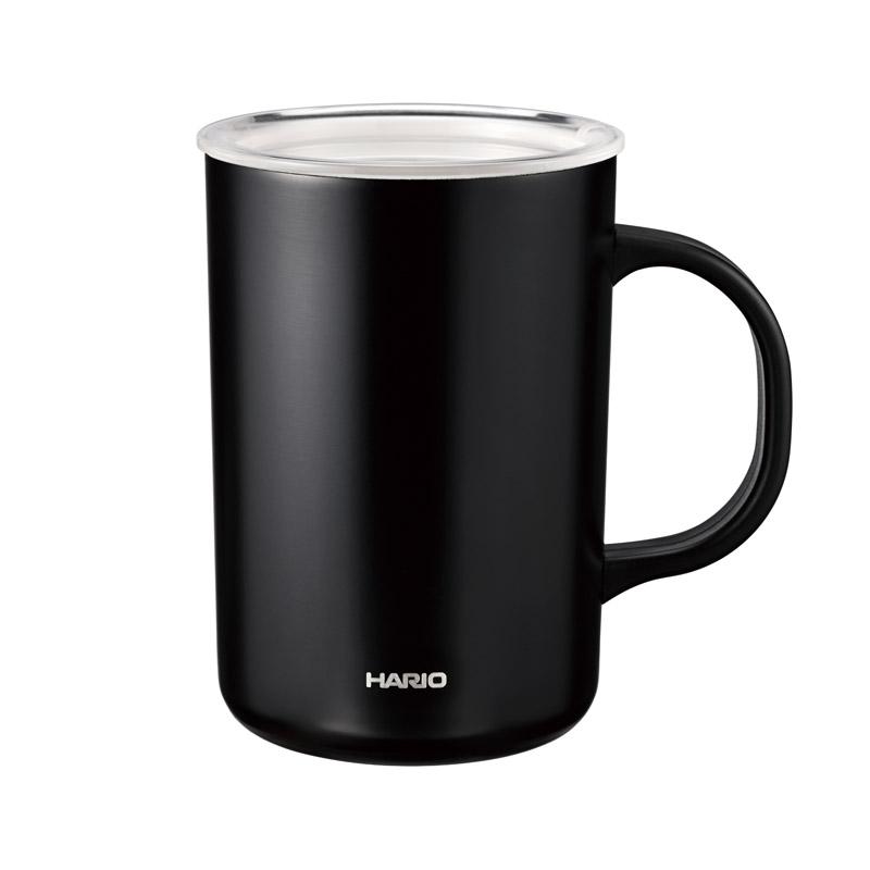 ハリオ セラミックコーティング 真空二重保温マグ 470mL ブラック CMG-470-B ステンレス 保温 保冷 ドリッパー対応 蓋付き コーヒーマグ 大容量 ギフト