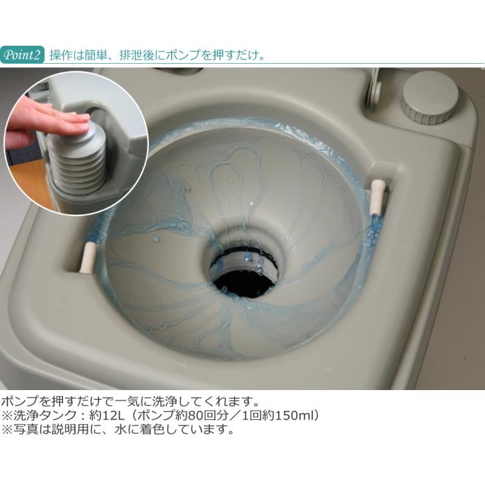 ポータブルトイレ 水洗式 簡易トイレ 20L フタ付き 災害時 防災 介護