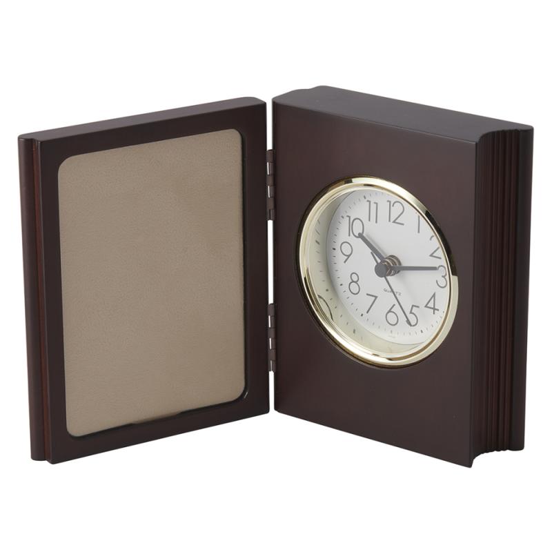  フォトフレーム　置き時計 置き時計 木製 フォトフレーム アナログ おしゃれ インテリア 電池式