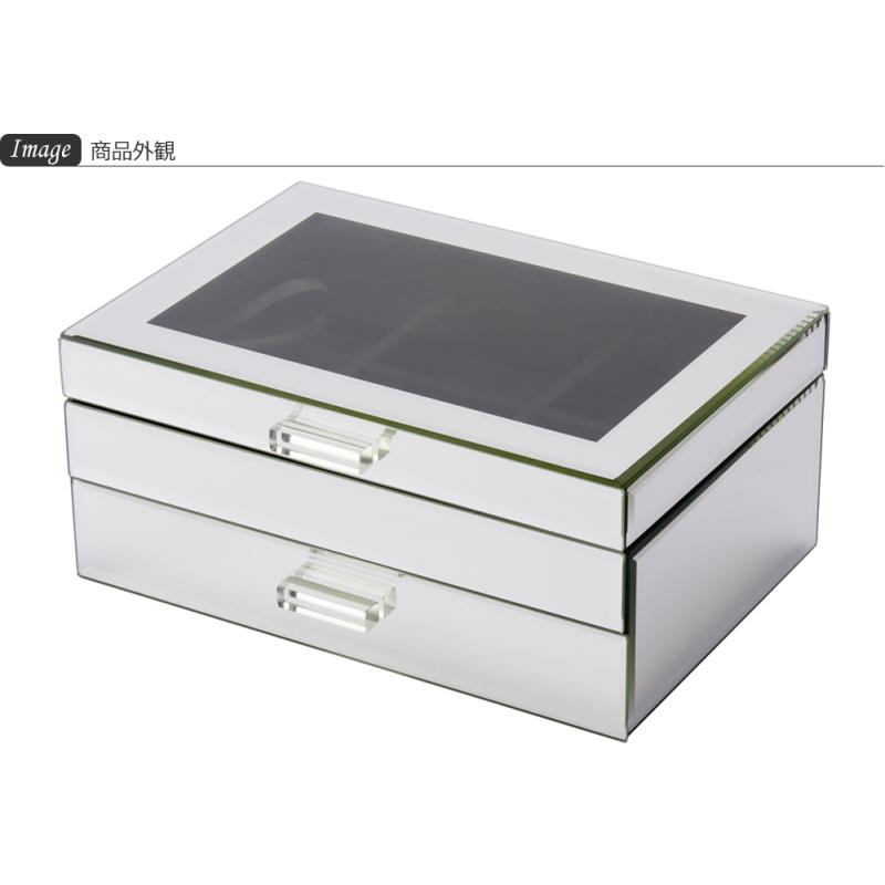 ジュエリーボックス ミラー加工 引き出し 仕切り ガラス