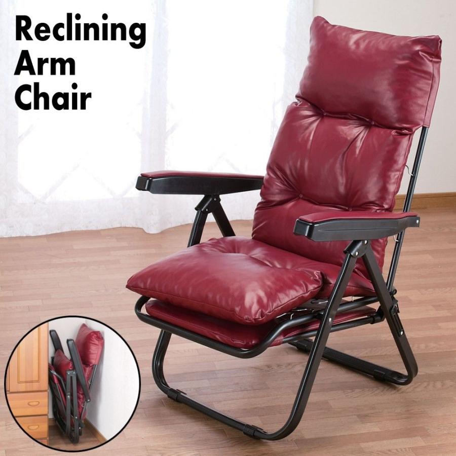 リクライニングチェア オットマン付 折りたたみ式リクライニングチェアー（ワインレッド） JY01735通販タウン ヤフー店 通販 Yahoo!ショッピング