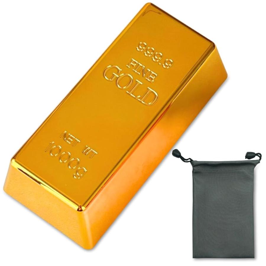 SALUDABLE 金の延べ棒 レプリカ ドアストッパー 文鎮 金 インゴット