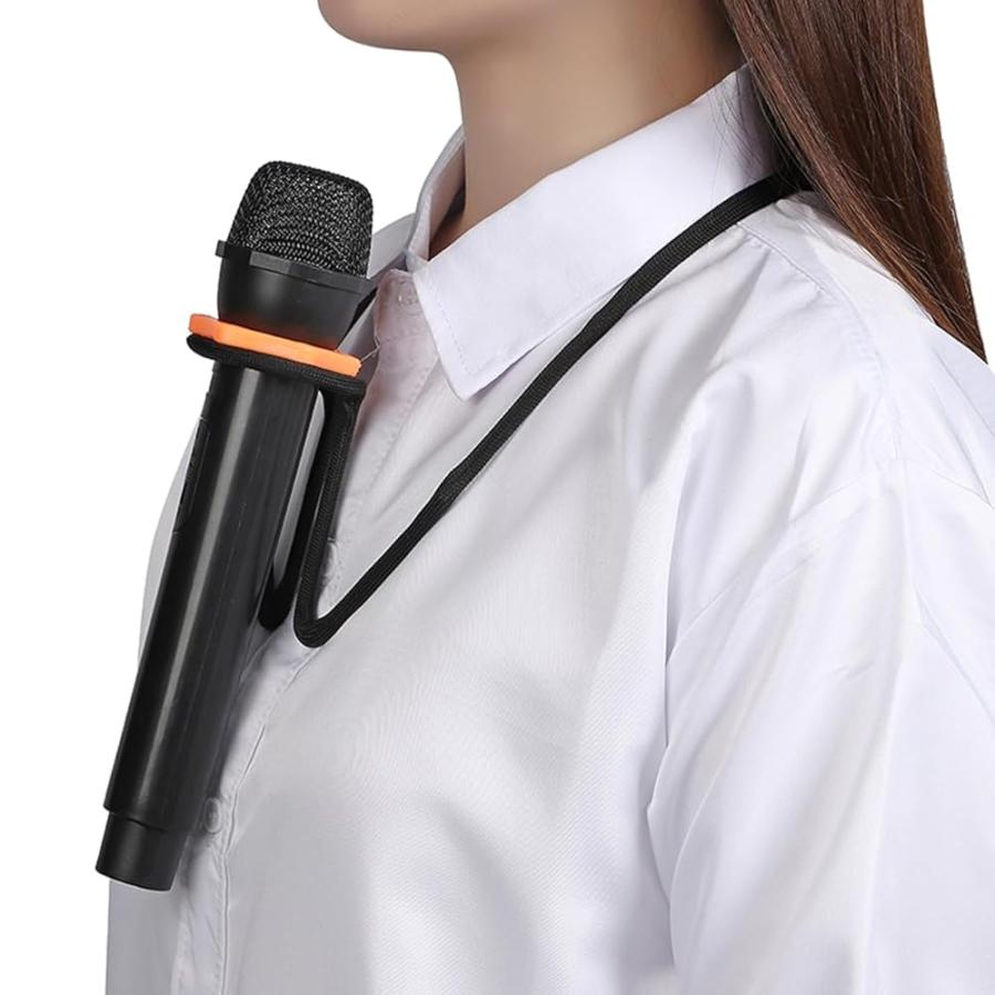 SALUDABLE] マイクスタンド マイクホルダー 首掛け ストラップ