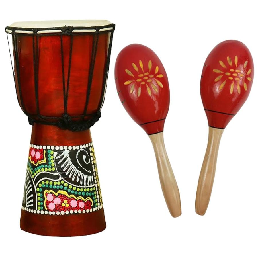 SALUDABLE ジャンベ マラカス 2個 楽器 太鼓 打楽器 パーカッション