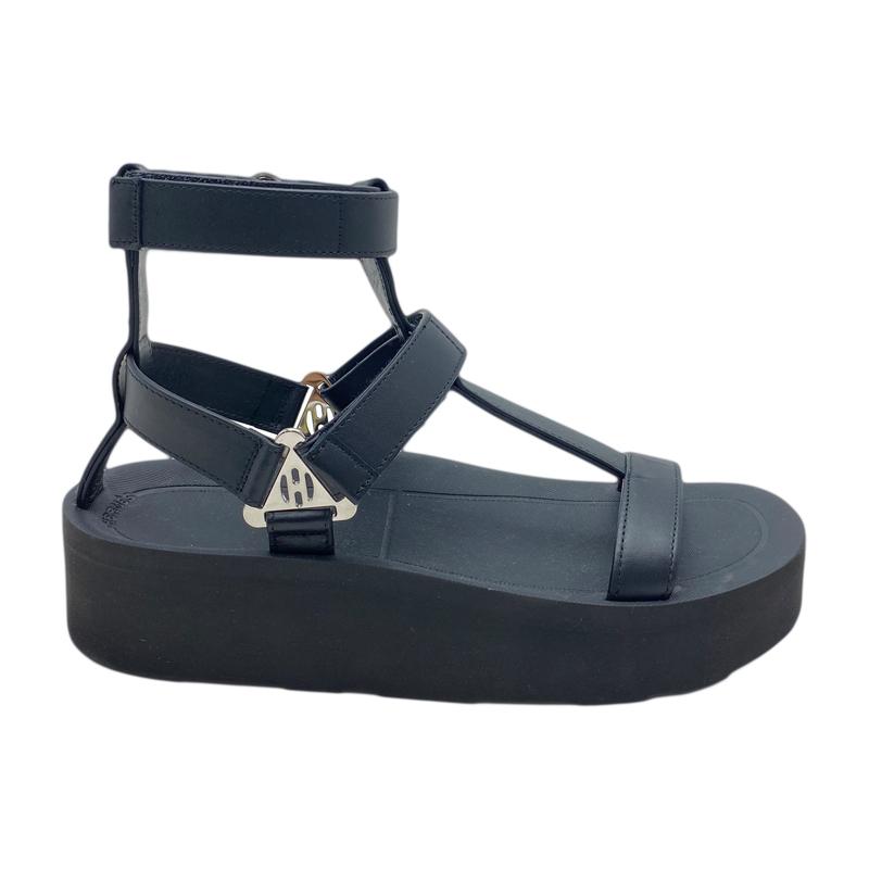 HERMES 厚底サンダル黒38