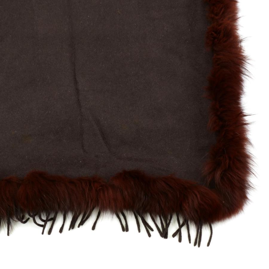 FENDI（フェンディ） 中古AB FENDI ファーマフラー カシミヤ ブラウン 