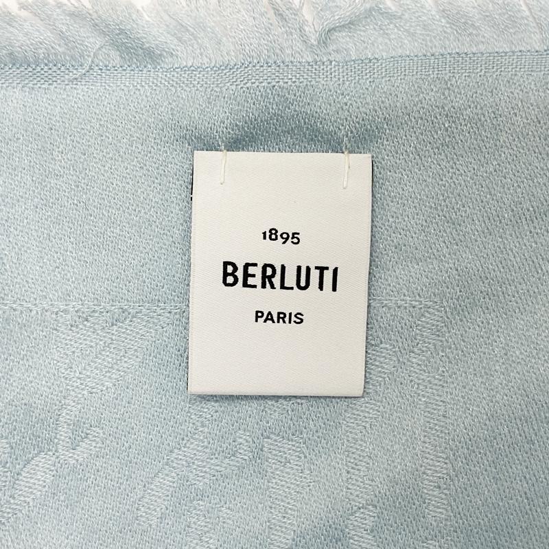Berluti（ベルルッティ） 中古A 美品 ストール ブルー ウール シルク 