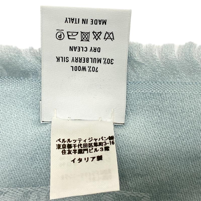 Berluti（ベルルッティ） 中古A 美品 ストール ブルー ウール シルク 