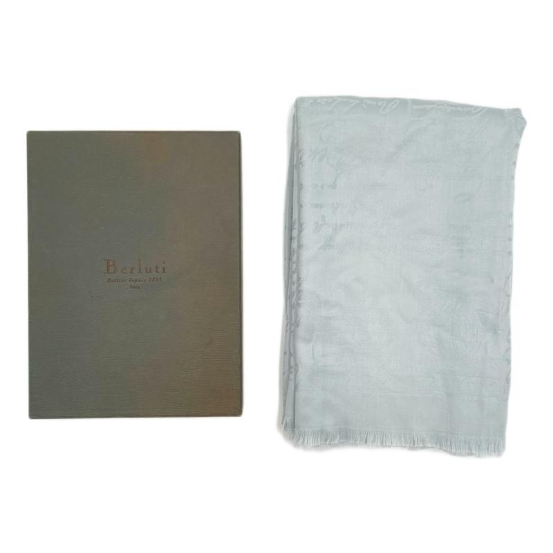 Berluti（ベルルッティ） 中古A 美品 ストール ブルー ウール シルク 