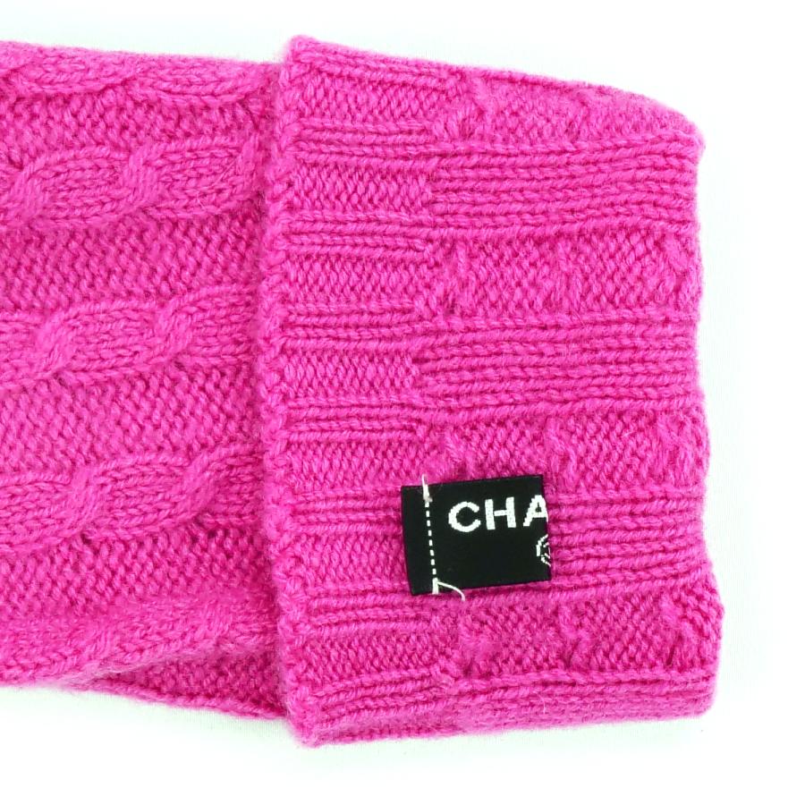 CHANEL（シャネル） カシミアニットグローブ ピンク ココマーク 中古AB