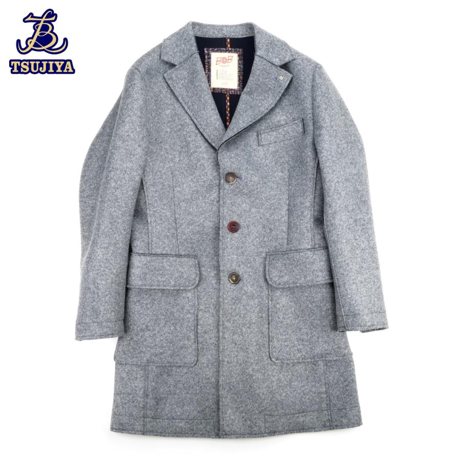 BOB ☆美品☆BOB ボブ ロングコート グレー メンズ #48 中古A【辻屋