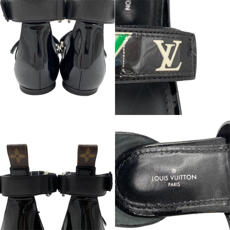 C*️様 LOUIS VUITTON ブラックエナメルサンダル LOUIS VUITTON（ルイ・ヴィトン） 中古AB LouisVuitton エナメル
